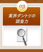ポイント3：業界ダントツの調査力